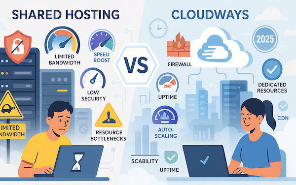 Cloudways vs Shared Hosting: Speed, Security & Scale 2025