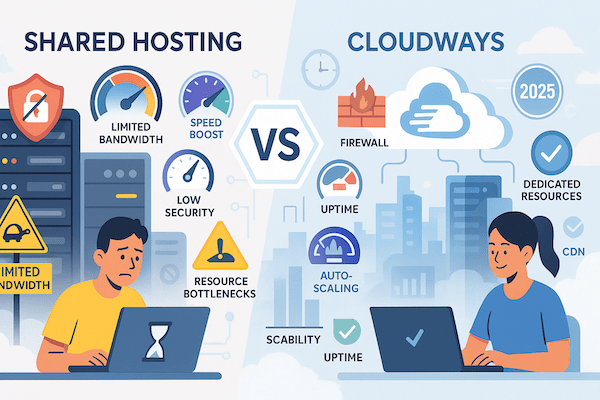 Cloudways vs Shared Hosting: Speed, Security & Scale 2025