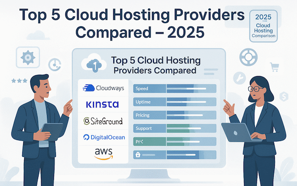 Top 5 Cloud Hosting Providers in 2025 Compared: Cloudways, Kinsta, SiteGround & More