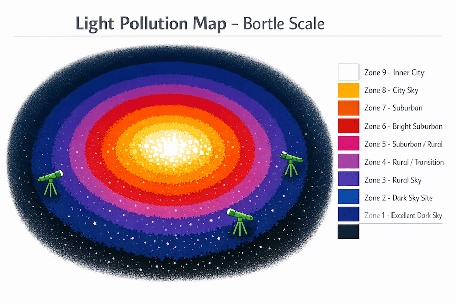 Bortle Light Pollution Map